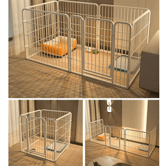 Puppy Run Puppy Playpen, 6 Panels Indoor Doggy Fence Exercise Pen Portable Puppy Kennel Heavy Duty Metal Enclosure Outdoor Crate Cage for Small Medium Dogs Rabbits Cats