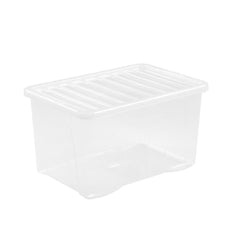 Wham 60L Crystal Clear Plastic Box and Lid - 5 Pack