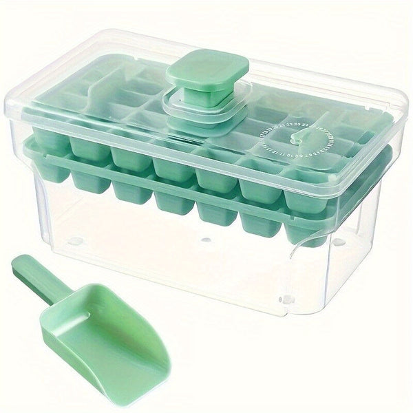 Double Layer 68 Grids Ice Cube Tray with Lid Party Bar Ice Cube Maker Mould Ice Storage Box, Long Ice Cube Tray, Ice Trays Molds, Ice Cube Container, Freezer Tray, Ice Block Tray, Drink Chilling Accessories, Home Bar Essentials, Compact Storage Box, Stack