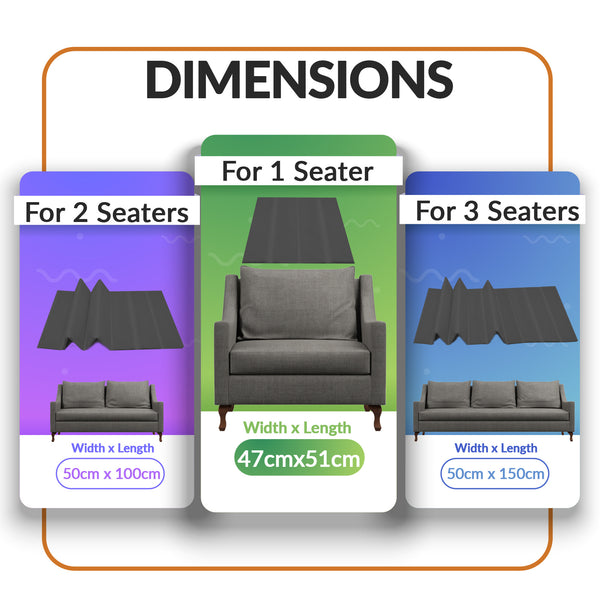 Sofa Seat Support Boards, Black Rejuvenator Boards, Sofa Saver, Adjustable/Foldable Sagging Sofa Support 1-2-3 SEATER SAVERS