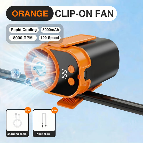 Wearable Belt Fan AI Intelligent Clip On Fan with Strong Wind Power And Silent Operation. Built In LED Flashlight Suitable for Camping, Hiking, And Night Patrols. Designed Specifically for Outdoor Enthusiasts And Night Shift Workers