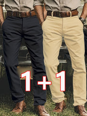 [Tongtongbang Selection OBM] 2pcs Set of Stretch Men'S Chino Pants, Light Business Semi-Formal Casual Straight Trousers