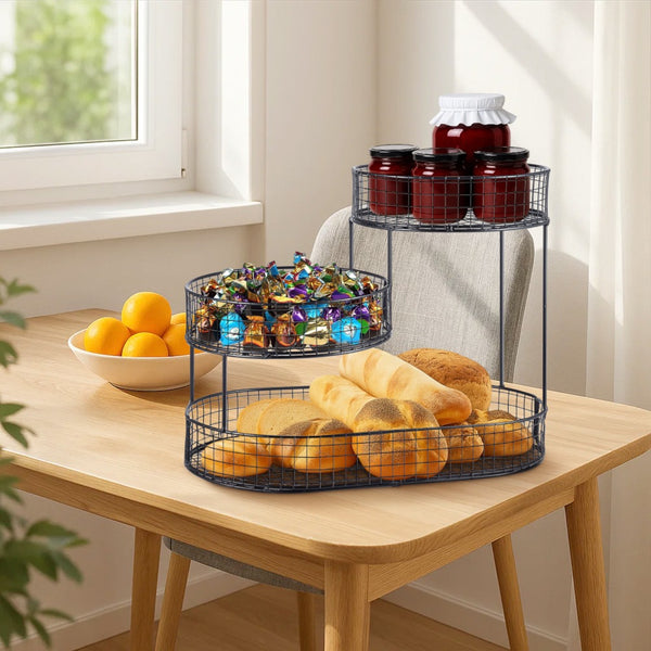 3-Layer Desktop Storage Rack - Iron Fruit Basket & Vegetable Organizer for Kitchen Dining Table, Space Saving Metal Storage Rack