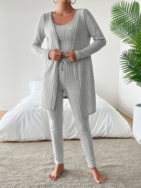 Autumn clothing, casual and elegant Women's three-piece set, stretch fabric, Women's loungewear, suitable for Christmas, holidays, dates, outdoor, beautiful Women's suit.