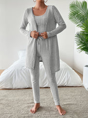 Autumn clothing, casual and elegant Women's three-piece set, stretch fabric, Women's loungewear, suitable for Christmas, holidays, dates, outdoor, beautiful Women's suit.