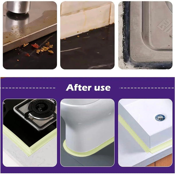 2 Rolls White Bath Sealant Strip Caulk Strip Sealant Tape Water Resistant, Bathroom, Bathtub, Toilet, Wall Floor & Sink.
