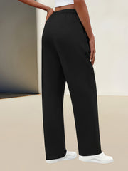 3pcs Women's Solid Color Oversized Jogger Pants with Elastic Drawstring Waist - Loose-Fit Polyester Track Pants Suitable for,, & Casual Attire - Machine Washable Casual Wear (Year-Round)