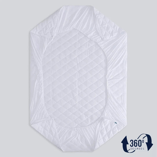 4B Quilted Waterproof Mattress Protector Extra Deep 30cm with Quilted Top Layer and All-Around Elastic, Designed for Stable Mattress Fit and Easy Maintenance, Suitable for Home Use, Guest Rooms and Let Properties, Available in Single Small Double 4FT Doub