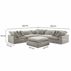 Aiden & Ivy Sereen Beige Fabric 6 Piece Modular Sofa