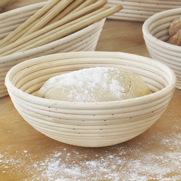 13x6cm Round Rattan Bread Proofing Basket with Cloth Liner, Kitchen Baker'S Tool, Perfect for Home Baking Enthusiasts, Baking Supplies