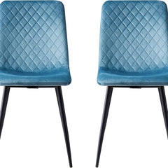 mcc direct Set of 2 Designer Velvet Chairs Fabric Dining Chairs with Metal Legs-Lexi Chairs