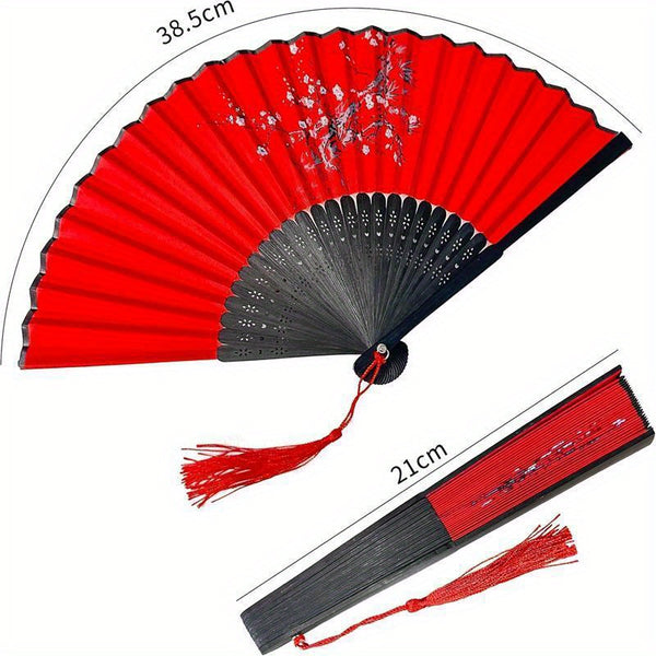 Stylish Retro Floral Butterfly Folding Hand Fan - Lightweight Durable Plastic, Multi-Color Options for Line Dancing, Popping, Weddings & Parties - Elegant Gift for Women