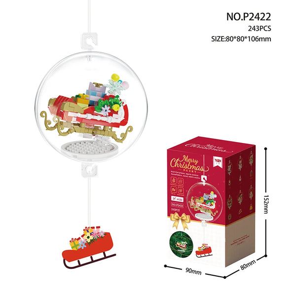 Christmas Pendant Ball Building Blocks Mini Bricks Bell Snowman Santa Claus Christmas Tree Decorations for Home Christmas Gifts