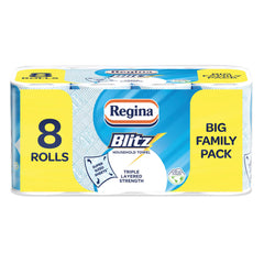 Regina Blitz Household Towel, 8 Pack (70 Sheets per Roll)