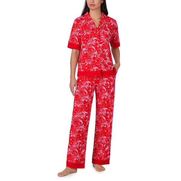Room Service Notch Collar 2 Piece PJ Set in Blue