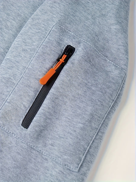 2pcss Autumn Winter Men'S Fashion Suit, Western Style Outdoor Half-Zipper Sweatshirt And Cargo Pocket Long Pants 2pcs Set