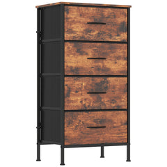 1pc Modern Tall Dresser with 4 Spacious Drawers - Large Storage Cabinet with MDF Wood Top & Sturdy Metal Frame, Freestanding Tall Tower Unit with Legs, 68.58cm+ Height, 3.2 Cu Ft Capacity, Space-Saving Vertical Organizer for Bedroom/Living Room