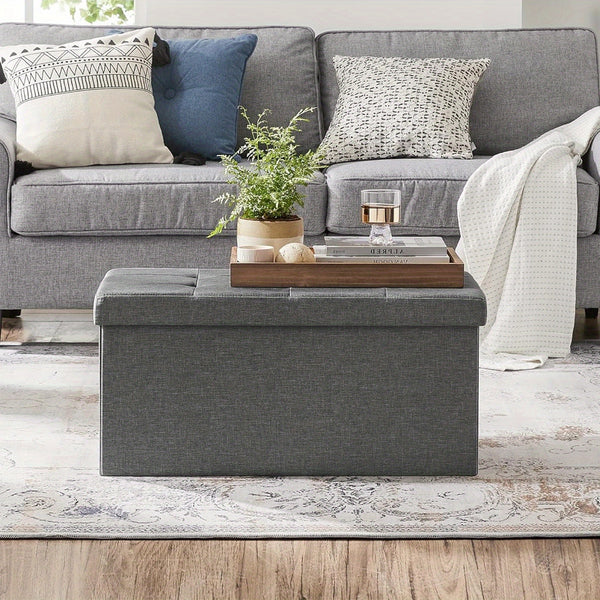 80L Large-Capacity Foldable Storage Stool Is Suitable for Storage Footstool in Living Room, Corridor and Bedroom.