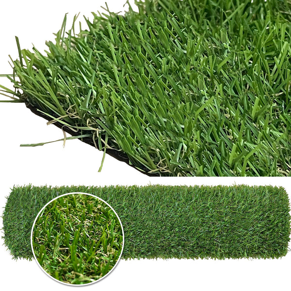 WALPLUS 4mx1m Roll 20mm Pile Height Carpet Artificial Grass Astro Garden Lawn High Density Durability Realistic Looking Pets Friendly Fake Turf Mat Floor for Patio Balcony Outdoor Indoor Self-Draining