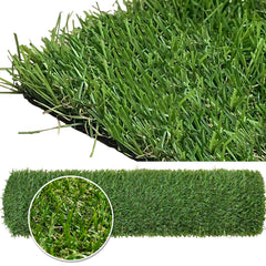 WALPLUS 4mx1m Roll 20mm Pile Height Carpet Artificial Grass Astro Garden Lawn High Density Durability Realistic Looking Pets Friendly Fake Turf Mat Floor for Patio Balcony Outdoor Indoor Self-Draining