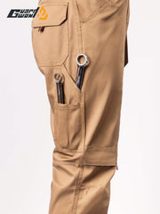 Men's Elastic Cargo Pants with Multiple Pockets, All-Season Style, 1pc