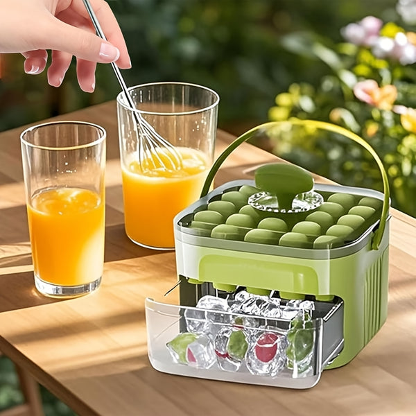 Ice Trays for Freezer with Lid and Shovel, Ice Cube Tray Making 50pcs Ice Cubes, Easy Press to Release Ice, Ice Tray with Storage Bin Chilling Cocktail Whiskey Coffee 2 Trays 1 Ice Bucket