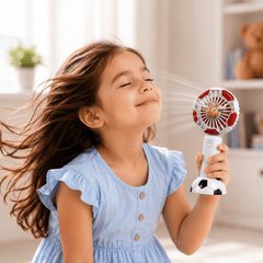 Portable Football Design Handheld Fan, USB Rechargeable Mini Fan with 3 Speed Settings, Compact Personal Cooling Fan for Home Office Travel Outdoor Use