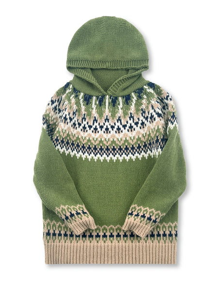 Women's Winter Hooded Jacquard Sweatshirt Style Glacier Snow Mountain Chunky Elegant Fashionable Comfortable Casual Vintage Commuter Soft Slim-Fit Top