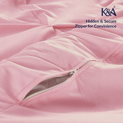 K&A® Pintuck Pinch Pleat Duvet Cover Set with Zipper Closure including Pillowcase – Ultrasoft Brushed Microfiber – Easy Care & Machine Washable