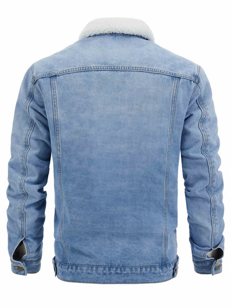 Men's Casual Slim Jacket Vintage Lapel Denim Jacket