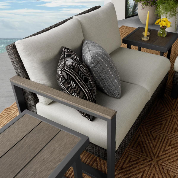 Agio Maricopa 5 Piece Woven Sectional Modular Patio Set + Cover