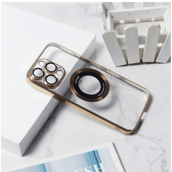Magnetic Phone Casefor iPhone 14, 14 plus, 14 Pro, 14 Pro Max Titanium Metallic Color Luxury Phone Case Support Wireless Charging with Lens Protector Shockproof Clear Cover