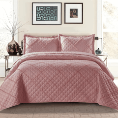 Embossed Ruffle Quilted Bedspread Bed Throw Single Double King size bedding set