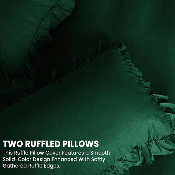 3-Piece Ruffle Frilled Duvet Cover Set – Soft, Comfortable Bedding with Pillowcases, Button Closure, Elegant Layered Design