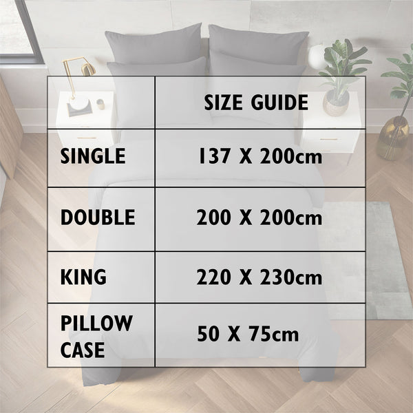 Duvet Cover Set with Matching Pillowcase Microfibre Wrinkle Resistant with Quick Popper Fastening