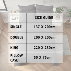 Duvet Cover Set with Matching Pillowcase Microfibre Wrinkle Resistant with Quick Popper Fastening