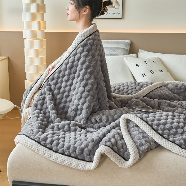 Weighted Blankets, 1pc Double Sided Milk Velvet Throw Blankets, Luxurious, Soft & Warm for Couch, Bed, Office, Car, Thickened All Season, Sofa & AC Warm Nap Blanket, Ideal Housewarming Gift, Single/Double/King/Super King