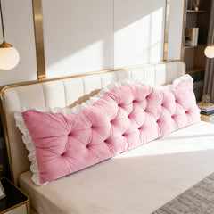 Large Ultra-Soft Comfortable Plush Backrest Pillow, Princess Style Reading Cushion, Neck and Back Support, Luxurious Fashionable Home Style Multifunctional Lace Ruffled Headboard Cushions, Suitable for Bedroom, Living Room, Dorm, Sofa Home Decor, Machine