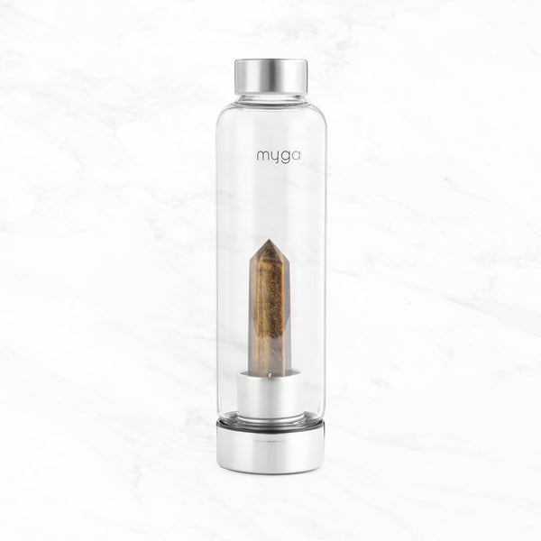 Crystal-Infused Water Bottle – 7200ml Premium Steel & Glass Hydration Bottle with Natural Healing Stones for Stress Relief, Mental Clarity & Spiritual Wellness