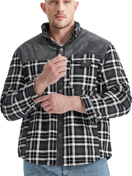 US Size Men'S Casual High-Quality Fall/Winter Plaid Jacket