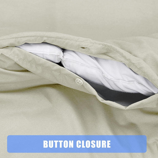 My Home Store Polycotton Bratta Duvet Cover Set - Our 3pc Soft stitch Embroidered button closure Quilt cover with matching Embroidered envelop closure Pillowcases | Breathable & Lightweight Duvet cover set