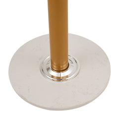 12-Hook Stylish Freestanding Coat Rack, Column-style Heavy Duty Metal Hat Stand with Solid Marble Base, 180cm Tall 4.7cm Thick Pole, Gold Black White Finish for Hallway, Office, Boutique Display
