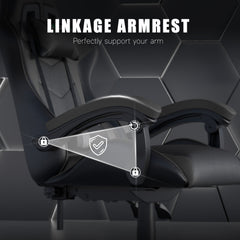 GartistGo Ergonomic Gaming Chair - Gamer Chairs with Lumbar Cushion + Headrest, Height-Adjustable Office & Computer Chair for Adults, Girls, Boys (Without footrest)