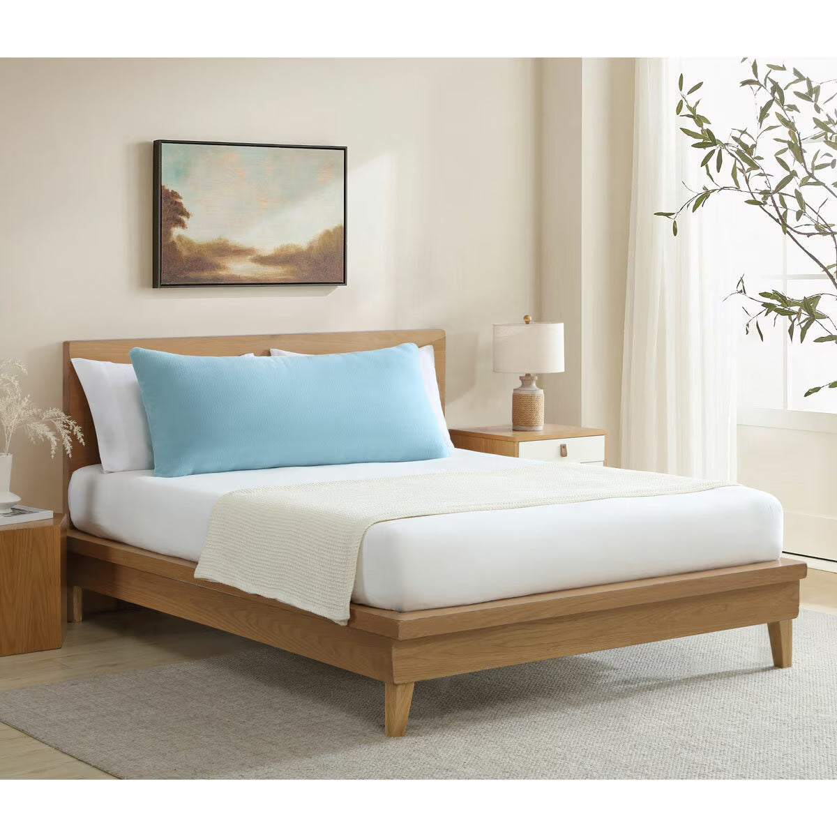 Sable Body Pillow in Blue, 50 X 122 Cm