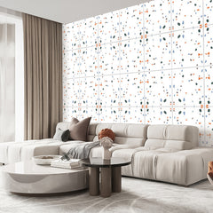 Terrazzo Matte Floor Wallpaper Peel and Stick Wall Tiles Contact Paper Vinyl Sticky Back Plastic for Countertops Waterproof Self Adhesive Removable Cabinets Kitchen Bedroom Furniture 60cm x 500cm