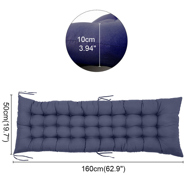 Sun Lounger Cushion Pads 160*50*8cm, Garden Bench Cushion Chair Cushion, Thick Garden Recliner Chair Cushion Sunbed Cushion 2 3 Seater Seat Pad for Porch Swing Patio Lawn Various Colour Options
