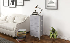 1pc Modern Tall Dresser with 4 Spacious Drawers - Large Storage Cabinet with MDF Wood Top & Sturdy Metal Frame, Freestanding Tall Tower Unit with Legs, 68.58cm+ Height, 3.2 Cu Ft Capacity, Space-Saving Vertical Organizer for Bedroom/Living Room