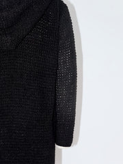 Men's Casual Sport Sweater, Long Hooded Knit Cardigan with Thick Yarn Knitting, Large Side Pockets, Loose Fit, Warm and Stylish, for a Casual and Stylish Look
