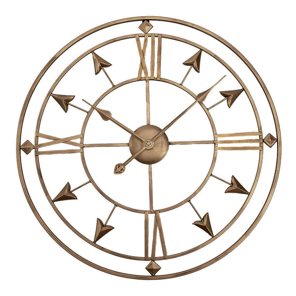 1pc European Industrial Metal Iron Art Wall Clock, 60cm/24inch Giant Open Skeleton Clock, Roman Numberals Display, Outdoor Garden Wall Clock, Silent Non-Ticking Quartz Clock for Indoor Outdoor Yard Patio Living Room Bedroom Kitchen Office Home Decor, Holi