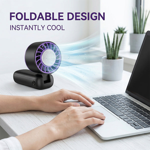 Portable Handheld Fan, 2-in-1 High-Speed Cooling Fan: Built-in Gel Ice Pack for summer, Perfect for Office, Travel & Outdoors